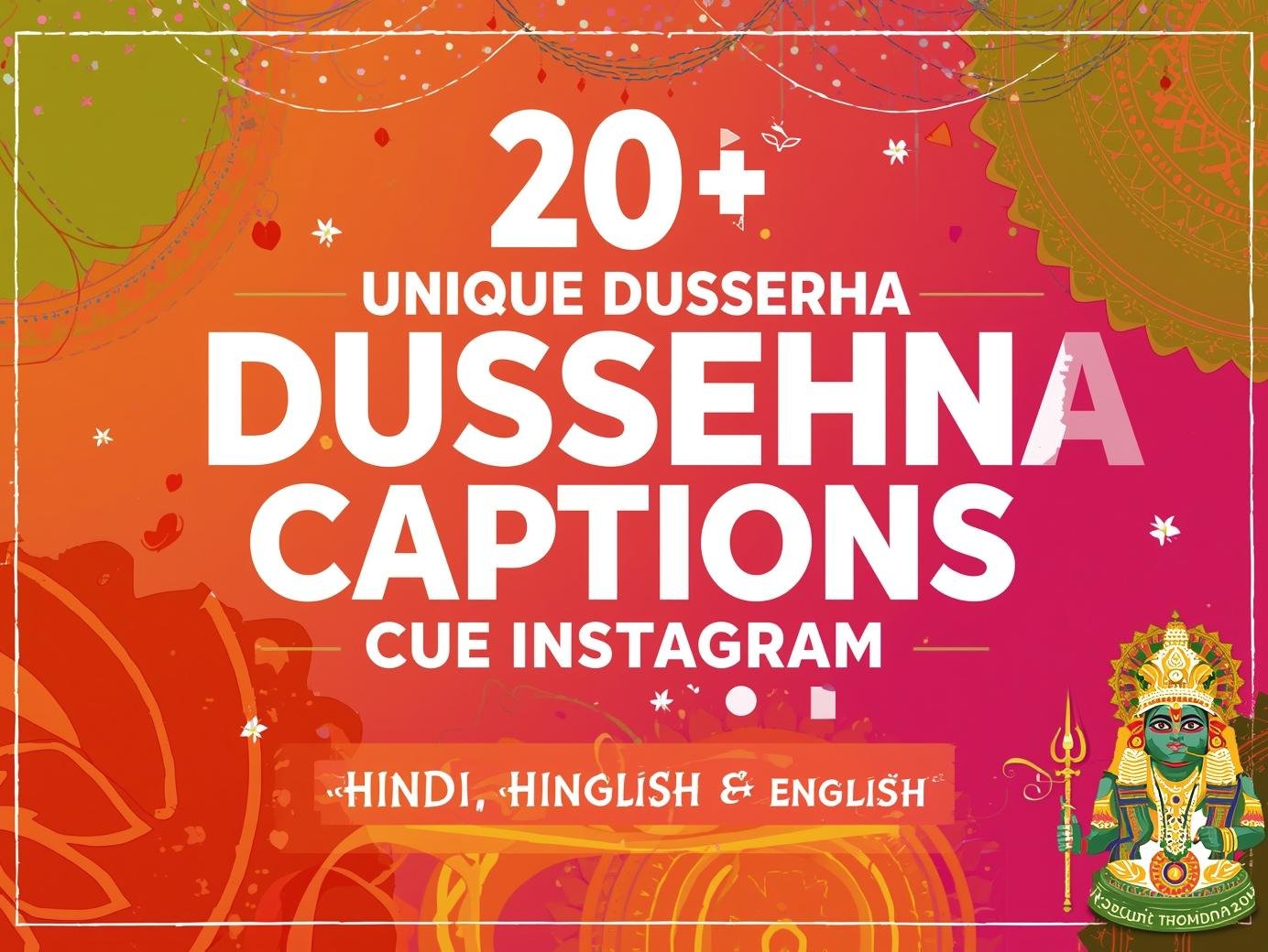 Get 50+ Dussehra captions for Instagram in Hindi, Hinglish & English. Share festive vibes, positivity, and victory of good over evil this Vijayadashami! 🌸🏹